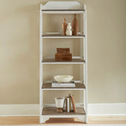Magnolia Manor Leaning Pier Bookcase in Antique White & Weathered Bark image