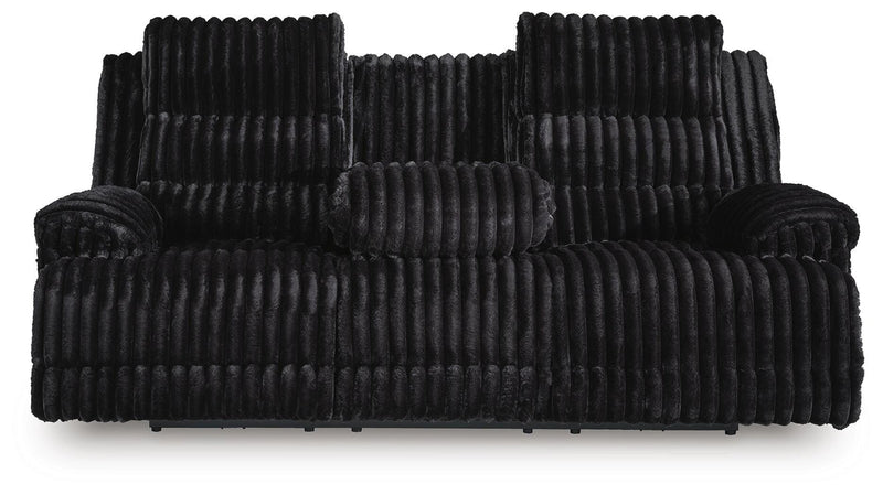 Technique Power Reclining Sofa with Drop Down Table
