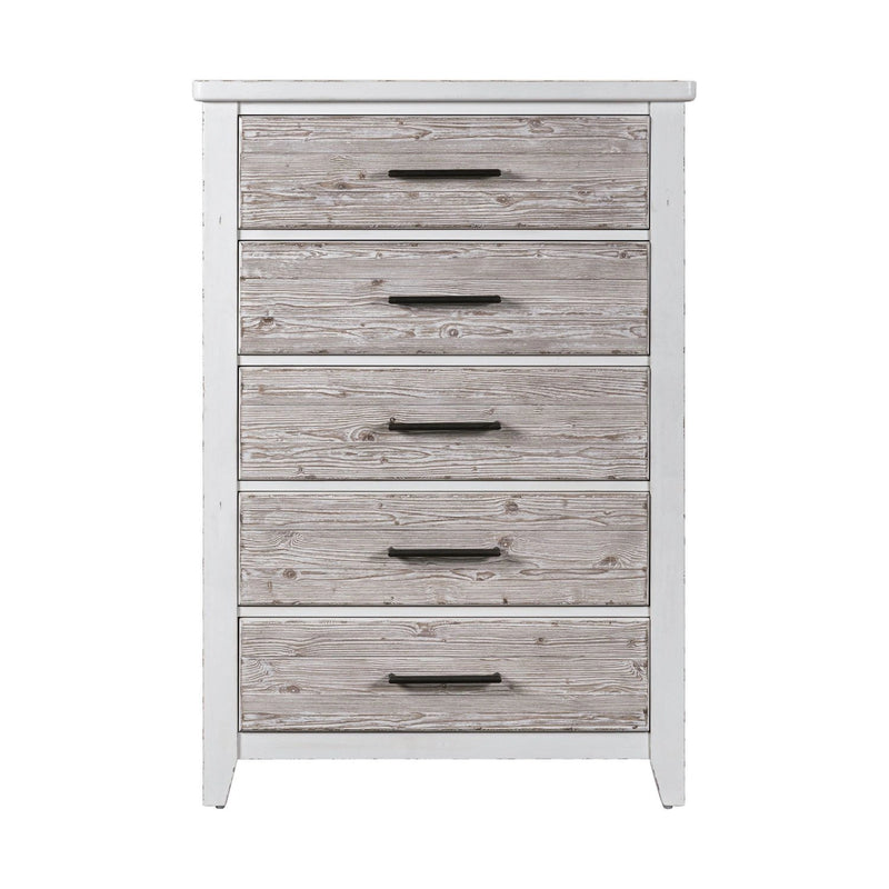 Backroads Drawer Chest in Weathered White/Parchment Brown image