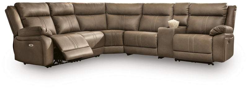 Max-Media Power Reclining Sectional with Audio Console