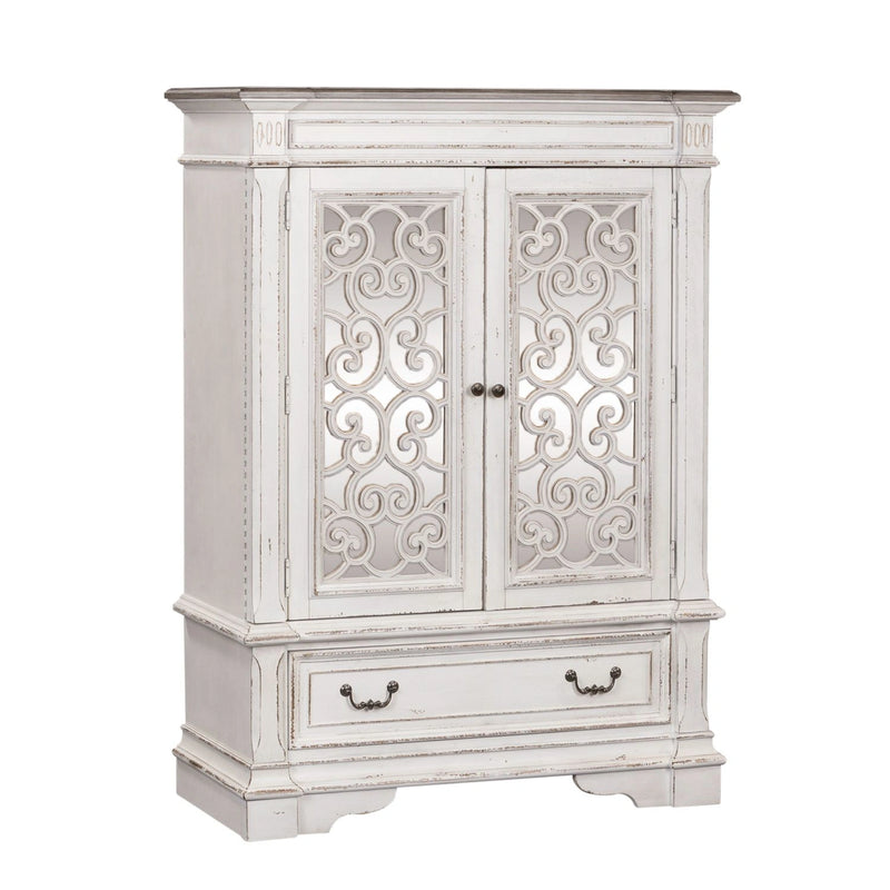 Abbey Park Mirrored Door Chest in Antique White image