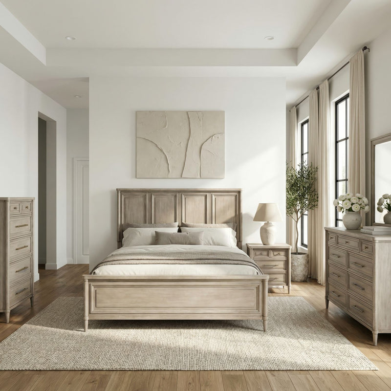 Rochelle Park California Panel Bed, Dresser & Mirror, Chest, Night Stand image