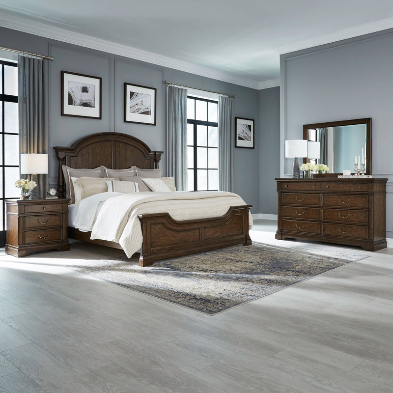 Arden Road Queen Poster Bed, Dresser & Mirror, Night Stand image