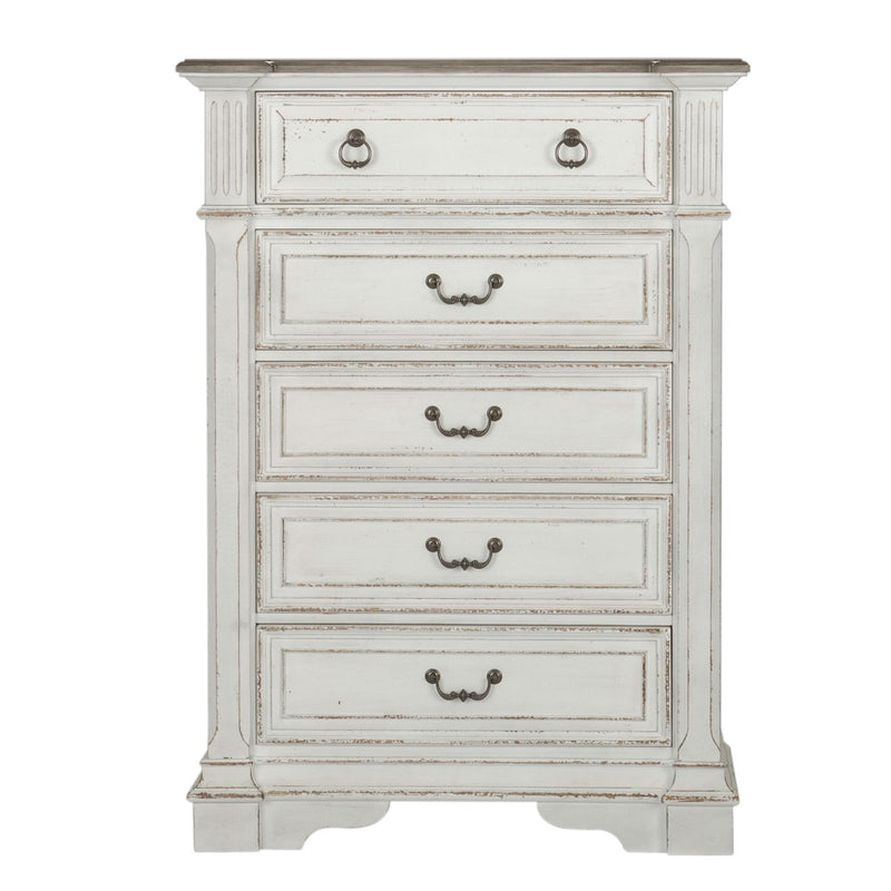 Abbey Park King California Sleigh Bed, Dresser & Mirror, Chest image