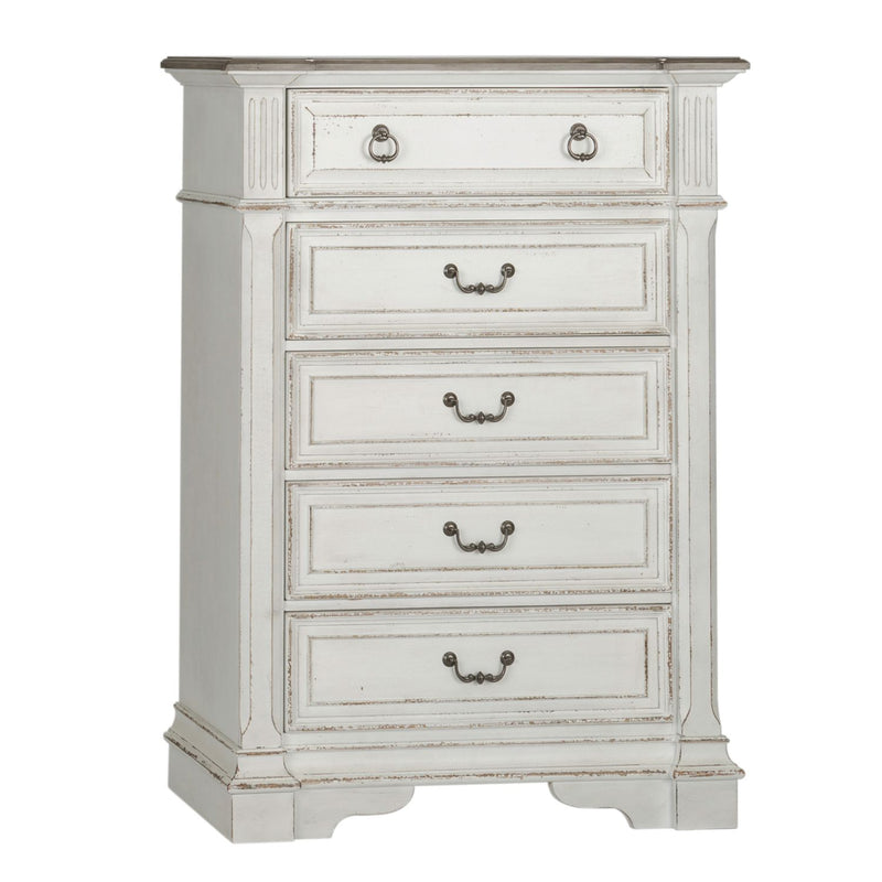 Abbey Park King Panel Bed, Dresser & Mirror, Chest