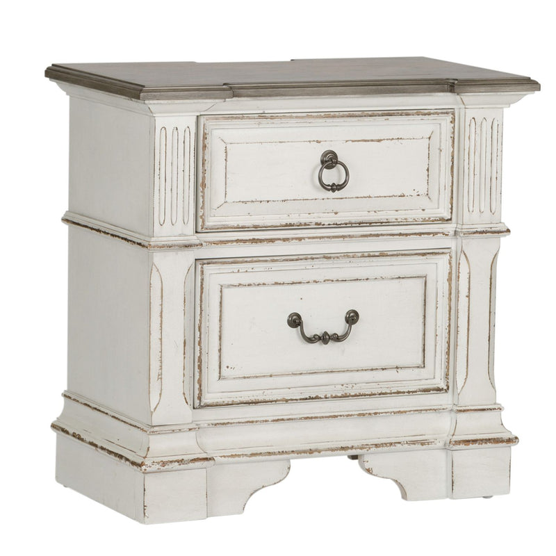 Abbey Park Queen Uph Sleigh Bed, Dresser & Mirror, Night Stand
