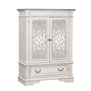 Abbey Park Mirrored Door Chest in Antique White image