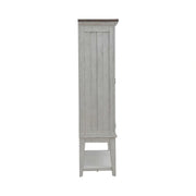 River Place Bar Cabinet in Riverstone White & Tobacco EST SHIP TIME APPX 4 WEEKS image
