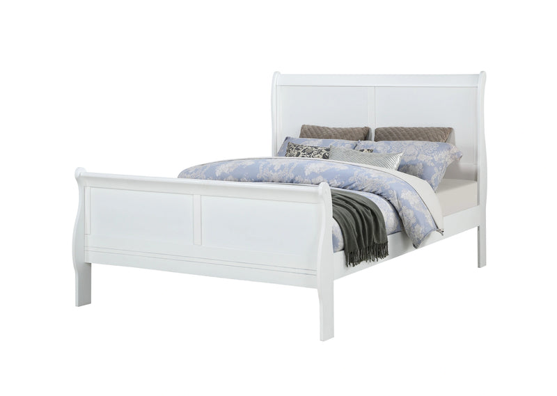 Crown Mark Louis Philip Full Sleigh Bed in White image