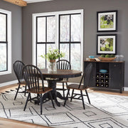 Carolina Crossing 5 Piece Pedestal Table Set- Black image