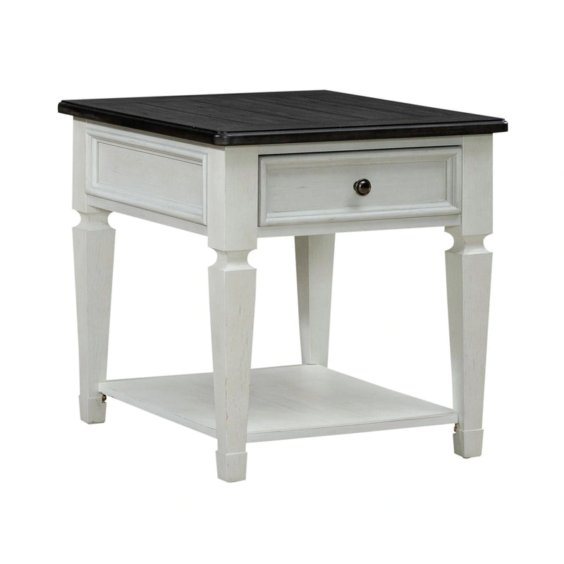 Allyson Park Drawer End Table in Wirebrushed White image