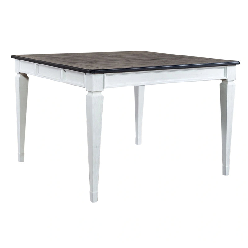 Allyson Park Pedestal Counter Height Leg Table in Wirebrushed White image