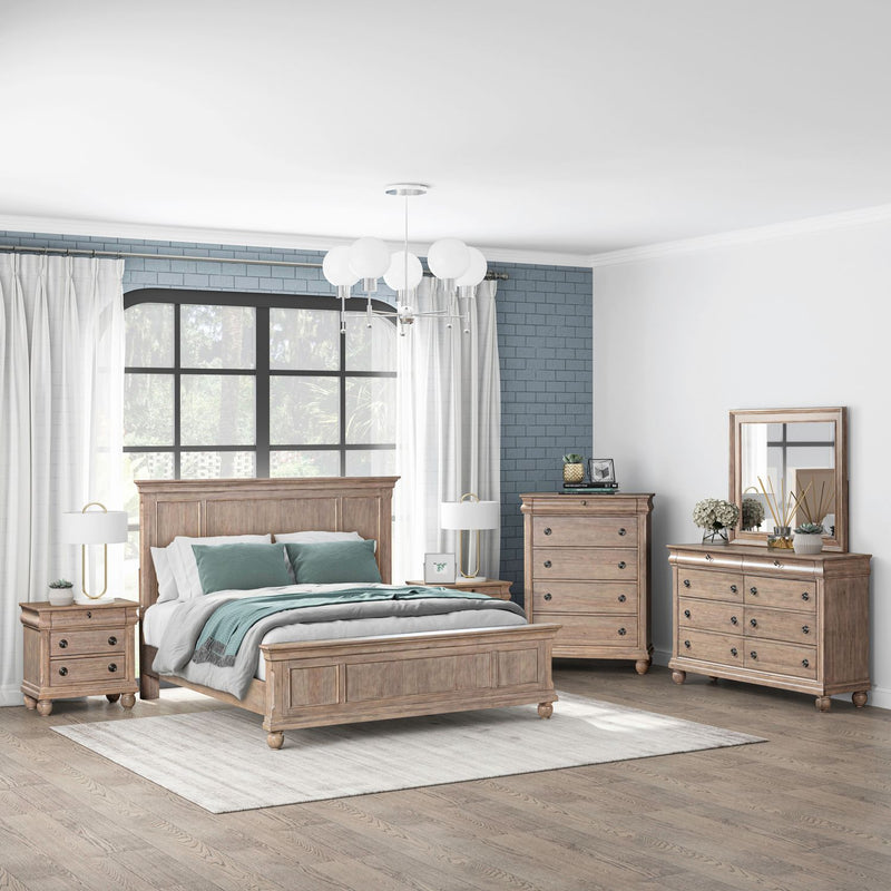 Rustic Traditions California Panel Bed, Dresser & Mirror, Chest, Night Stand image