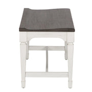 Allyson Park Wood Seat Bench in Wirebrushed White image