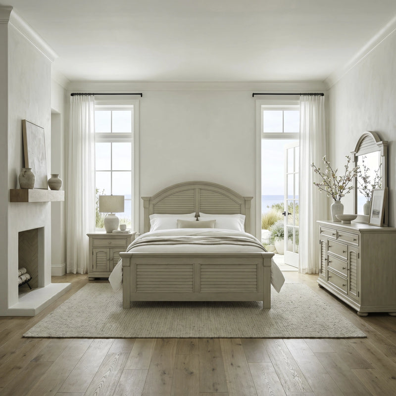 Summer House Queen Panel Bed, Dresser & Mirror, Night Stand image