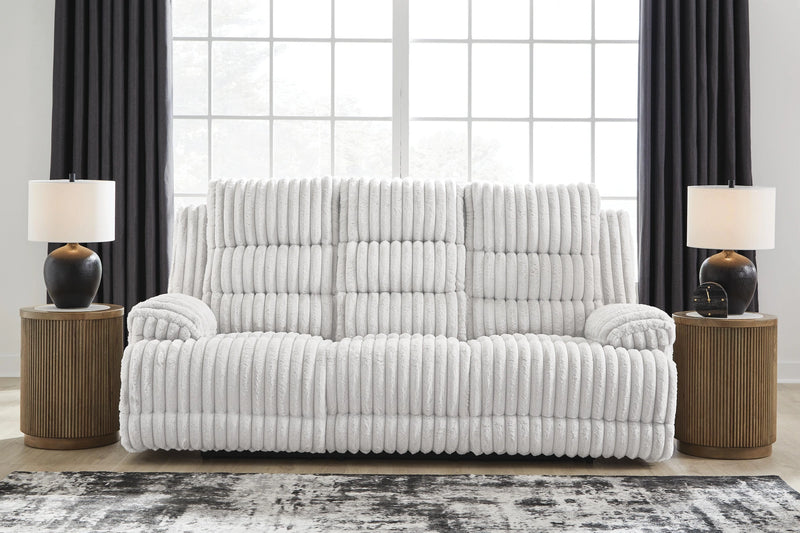 Technique Power Reclining Sofa with Drop Down Table