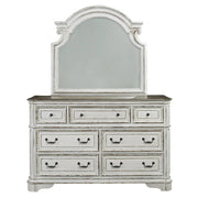 Magnolia Manor King California Upholstered Sleigh Bed, Dresser & Mirror, Chest, Night Stand image