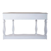 Magnolia Manor 56 Inch Hall Console Table in Antique White Base w/ Weathered Bark Tops image
