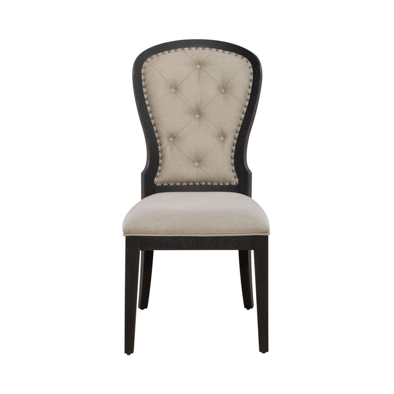 Americana Farmhouse Uph Tufted Back Side Chair - Black image