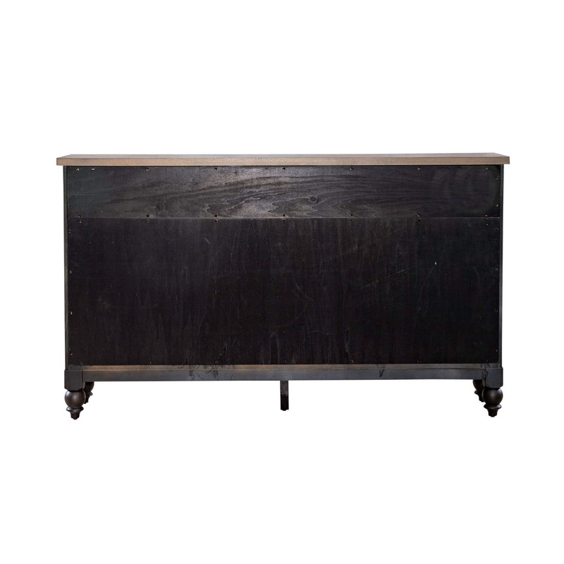 Americana Farmhouse Hall Buffet in Dusty Taupe & Black