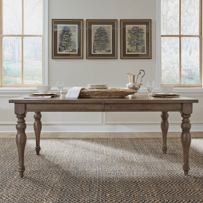 Americana Farmhouse Rectangular Leg Table in Dusty Taupe & Black