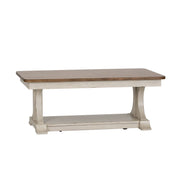 Farmhouse Reimagined Rectangular Cocktail Table in Antique White image
