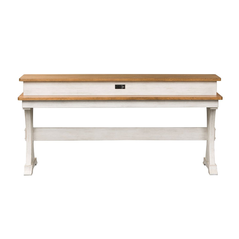 Farmhouse Reimagined Console Bar Table in Antique White