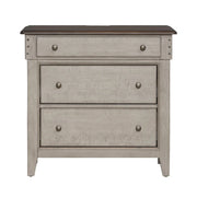 Ivy Hollow 3 Drawer Bedside Chest w/ Charging Station in Weathered Linen image