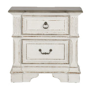 Abbey Park King California Panel Bed, Dresser & Mirror, Night Stand image