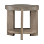 Affinity Round End Table in Dusty Taupe with Concrete Top image