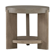 Affinity Round End Table in Dusty Taupe with Concrete Top image