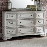 Magnolia Manor Leg 9 Drawer Dresser in Antique White image