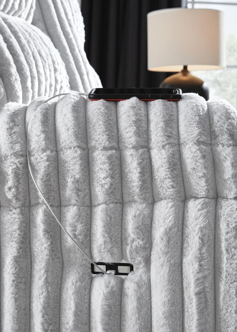 Technique Power Reclining Sofa with Drop Down Table