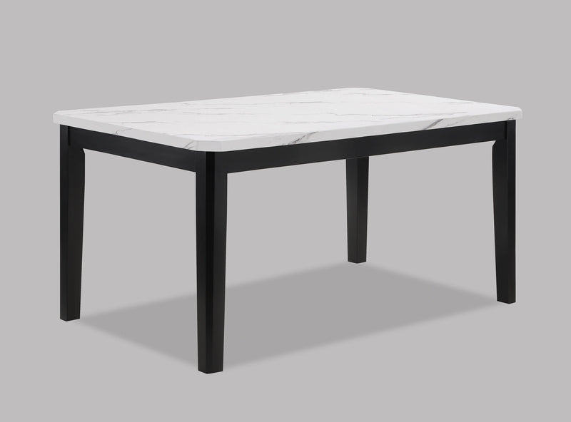 Pascal Dining Room Set White Top Black Leg