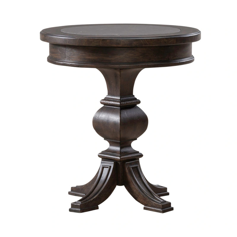 Paradise Valley Round Chairside Table in Saddle Brown image