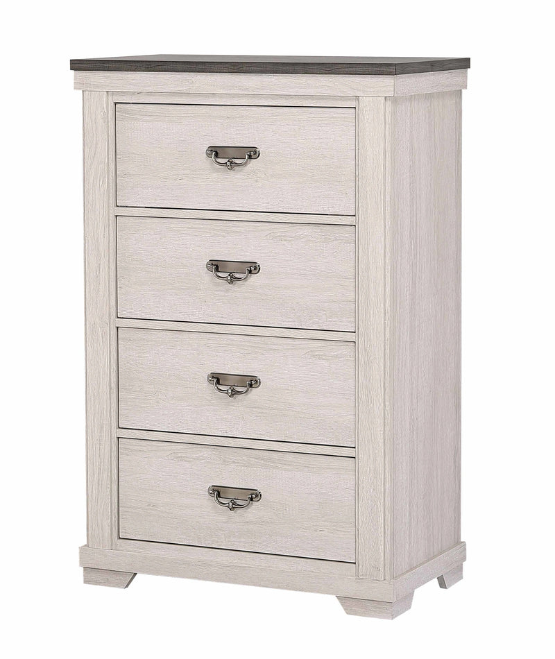 Crown Mark Furniture Leighton 4 Drawer Chest in White image