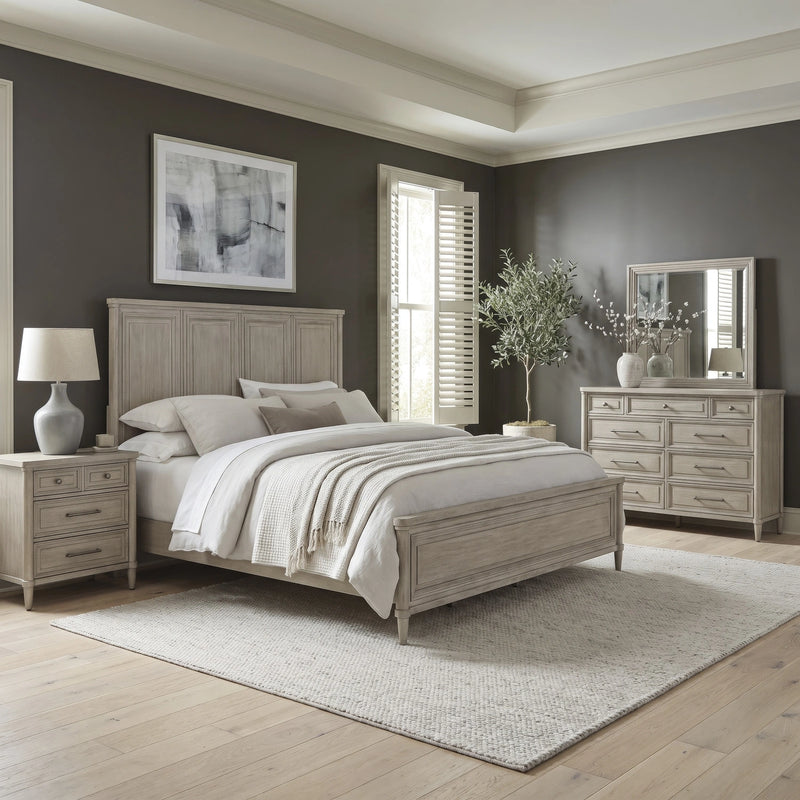 Rochelle Park Panel Bed, Dresser & Mirror, Night Stand image
