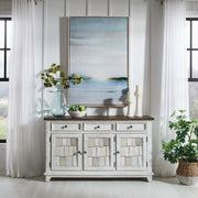 River Place Accent Server in Riverstone White & Tobacco image