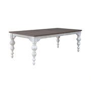 River Place Rectangular Leg Table in Riverstone White & Tobacco image