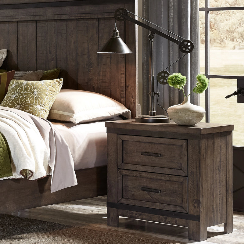 Thornwood Hills Bookcase Bed, Dresser & Mirror, Night Stand image