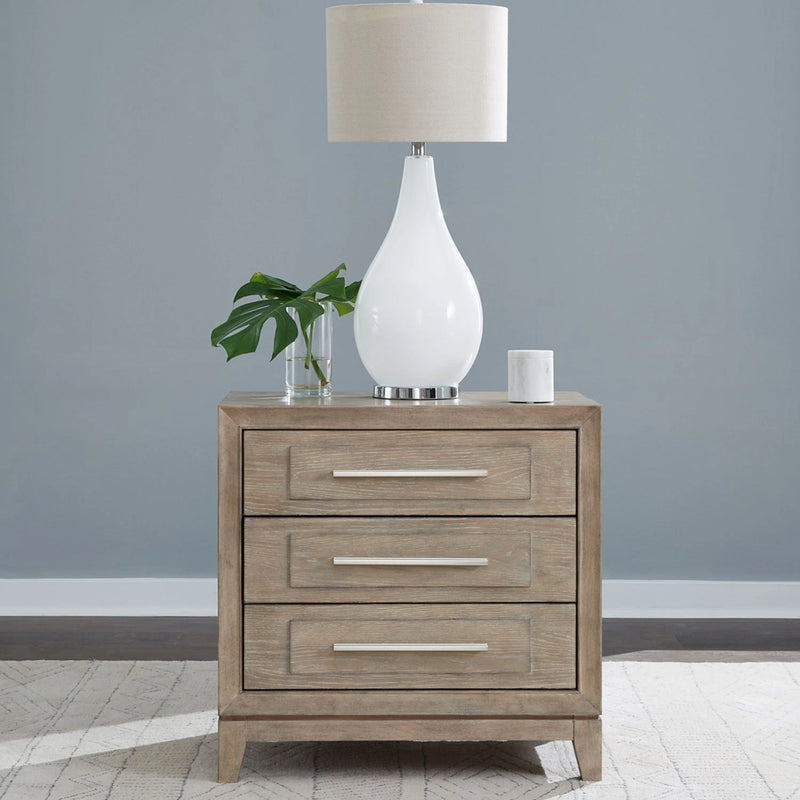 Brentwood 3 Drawer Nightstand w/ Charging Station image