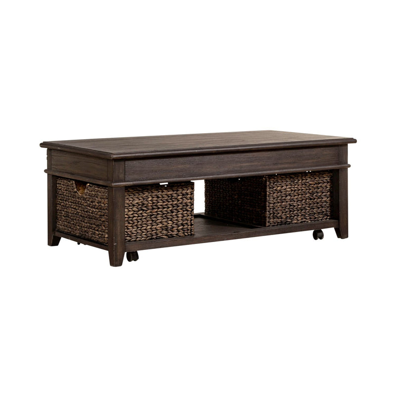 Mill Creek Lift Top Cocktail Table in Peppercorn