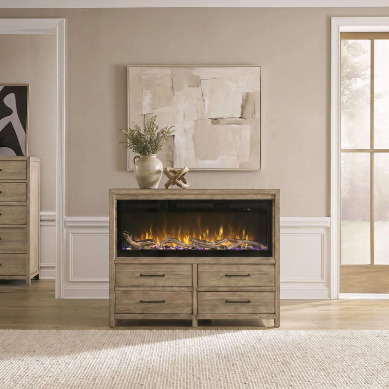Fireplace TV Consoles 780 54 Inch Chest w/ Driftwood Fire FTSD image