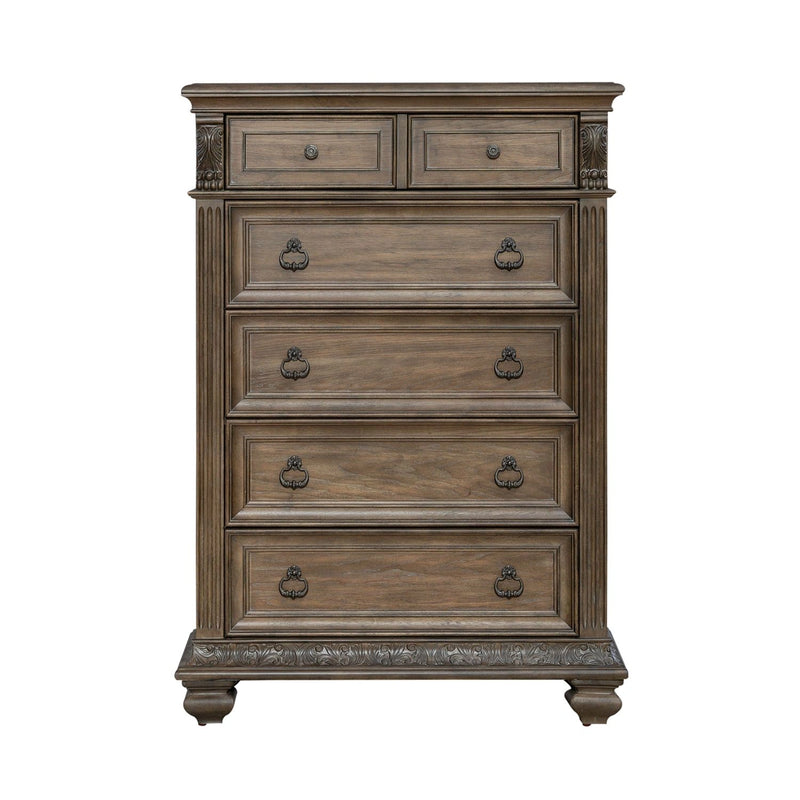 Carlisle Court 5 Drawer Chest in Chestnut with Dusty Wax image
