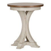 Farmhouse Reimagined Round Chair Side Table in Antique White image