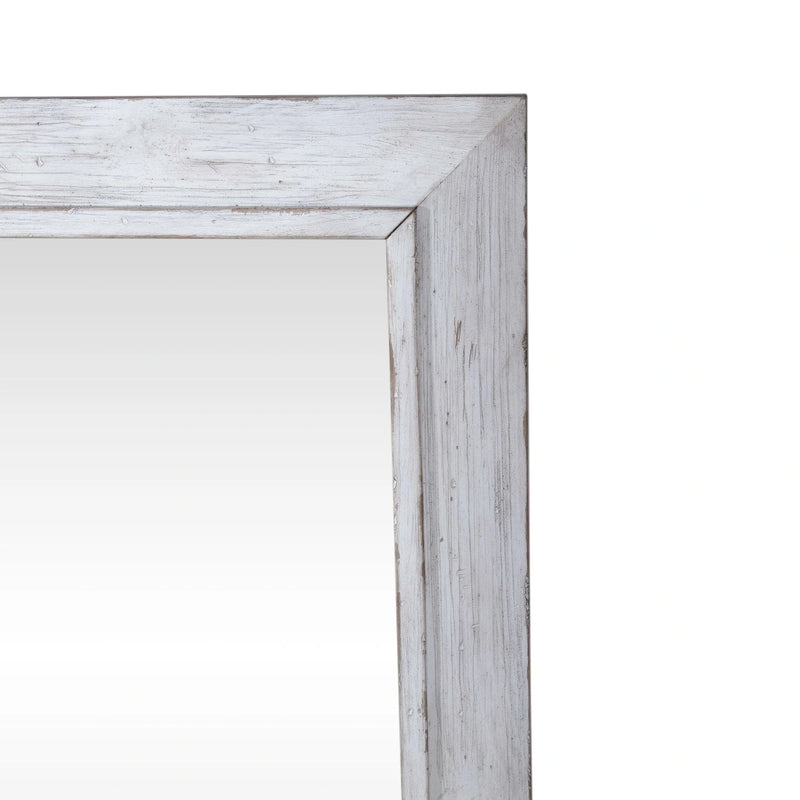 River Place Mirror in Riverstone White and Tobacco image