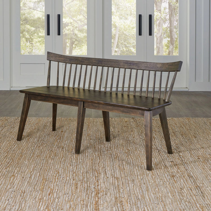 Midland Falls Spindle Back Bench in Rustic Brown image