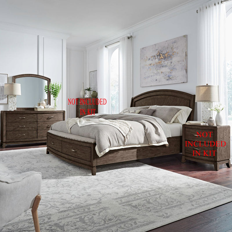 Avalon Queen Panel Storage Bed, Dresser & Mirror image