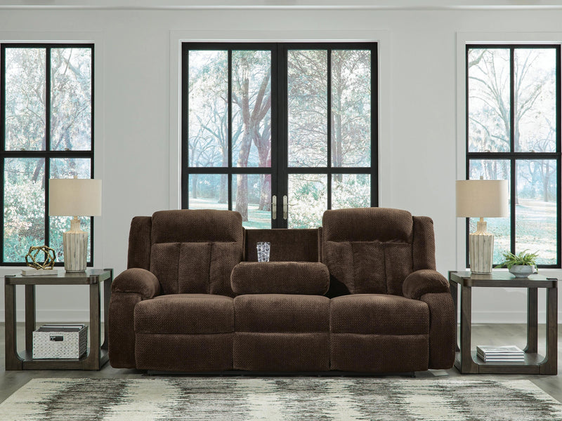 Greely Bend Power Reclining Sofa with Drop Down Table