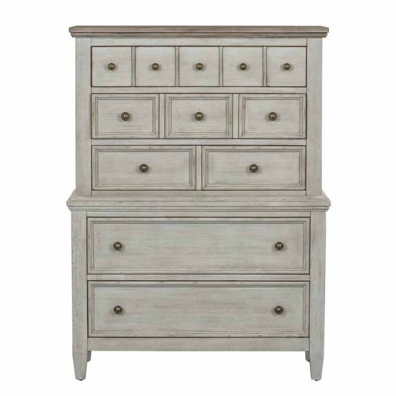 Heartland King Opt Panel Bed, Dresser & Mirror, Chest